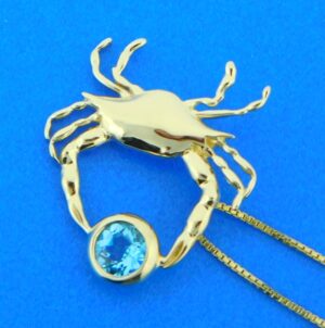 Penny James Blue Crab Pendant 14K Island Sun Jewelry Beach Haven NJ