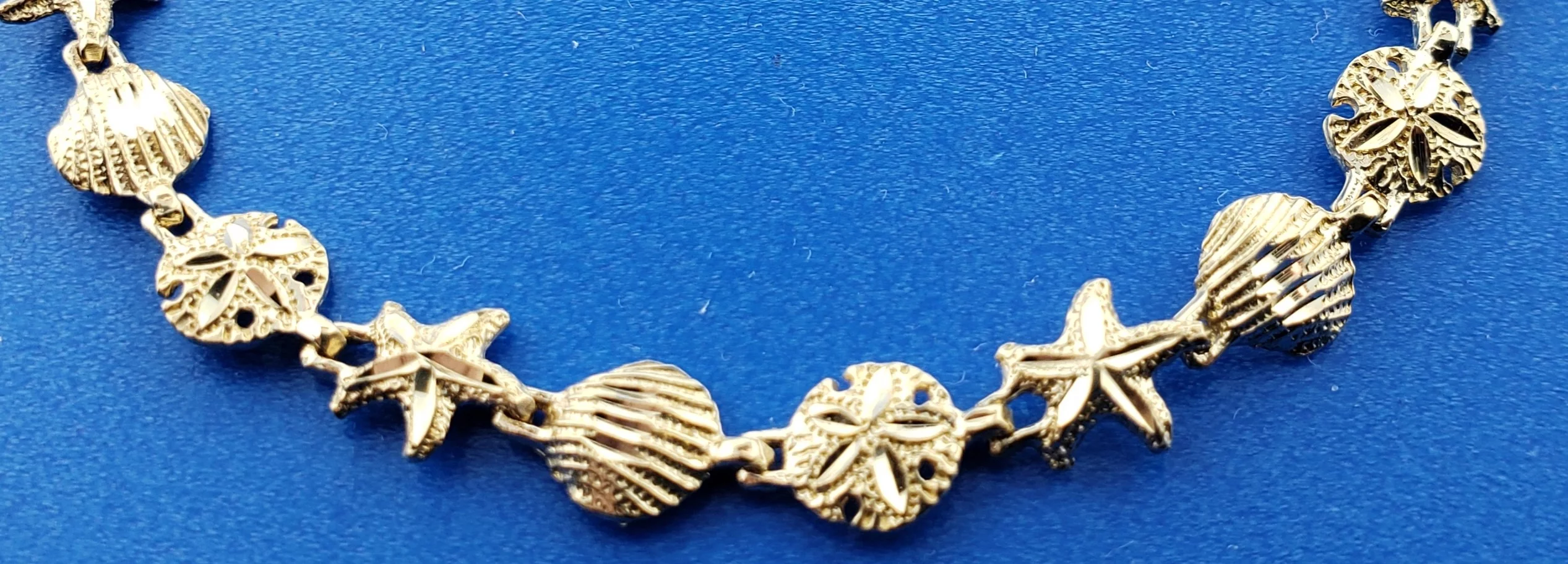 Sealife Anklet Starfish, Sand Dollar, Shell, 14K Yellow Gold - Image 2