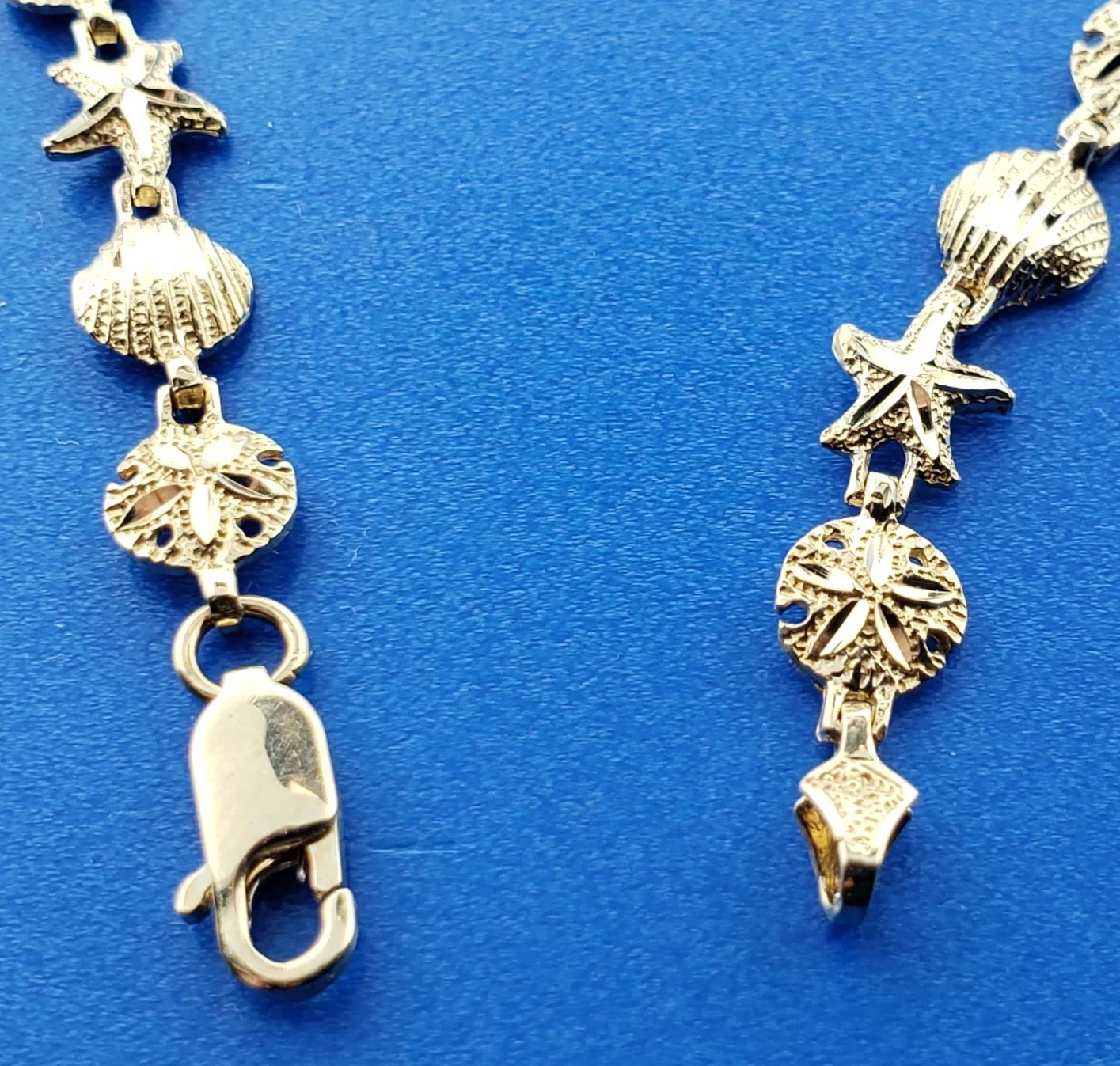 Sealife Anklet Starfish, Sand Dollar, Shell, 14K Yellow Gold - Image 3
