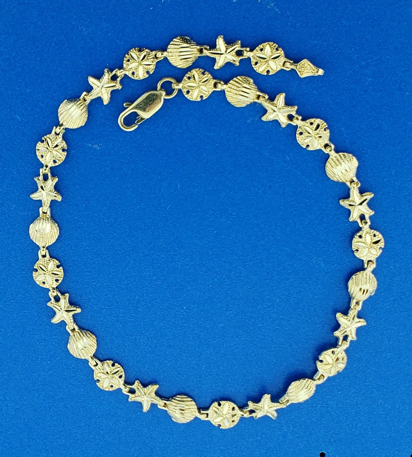 Sealife Anklet Starfish, Sand Dollar, Shell, 14K Yellow Gold - Image 4