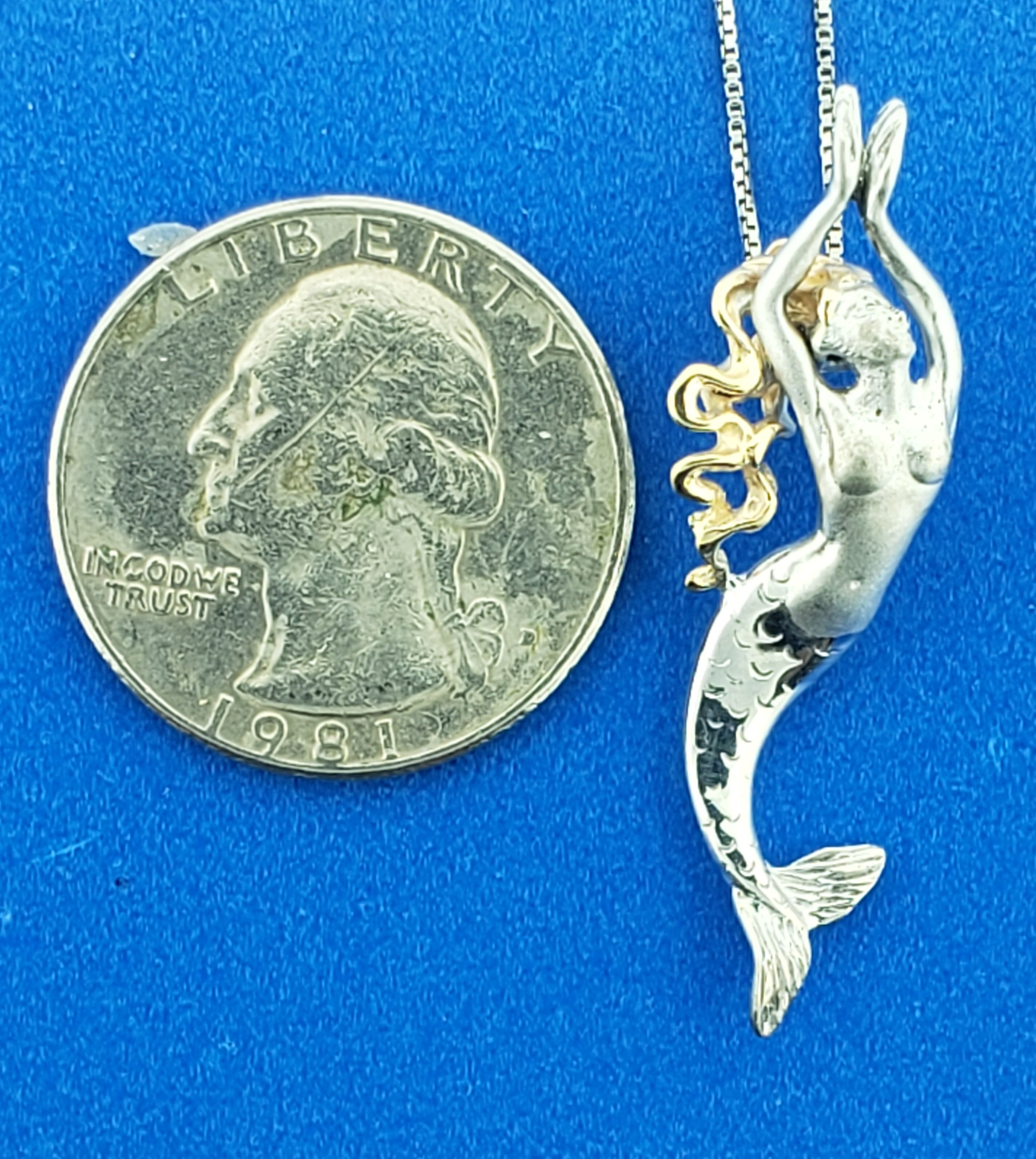 Steven Douglas Mermaid Pendant, Sterling Silver/14K 6 Steven Douglas Mermaid Pendant, Sterling Silver/14K - Image 6