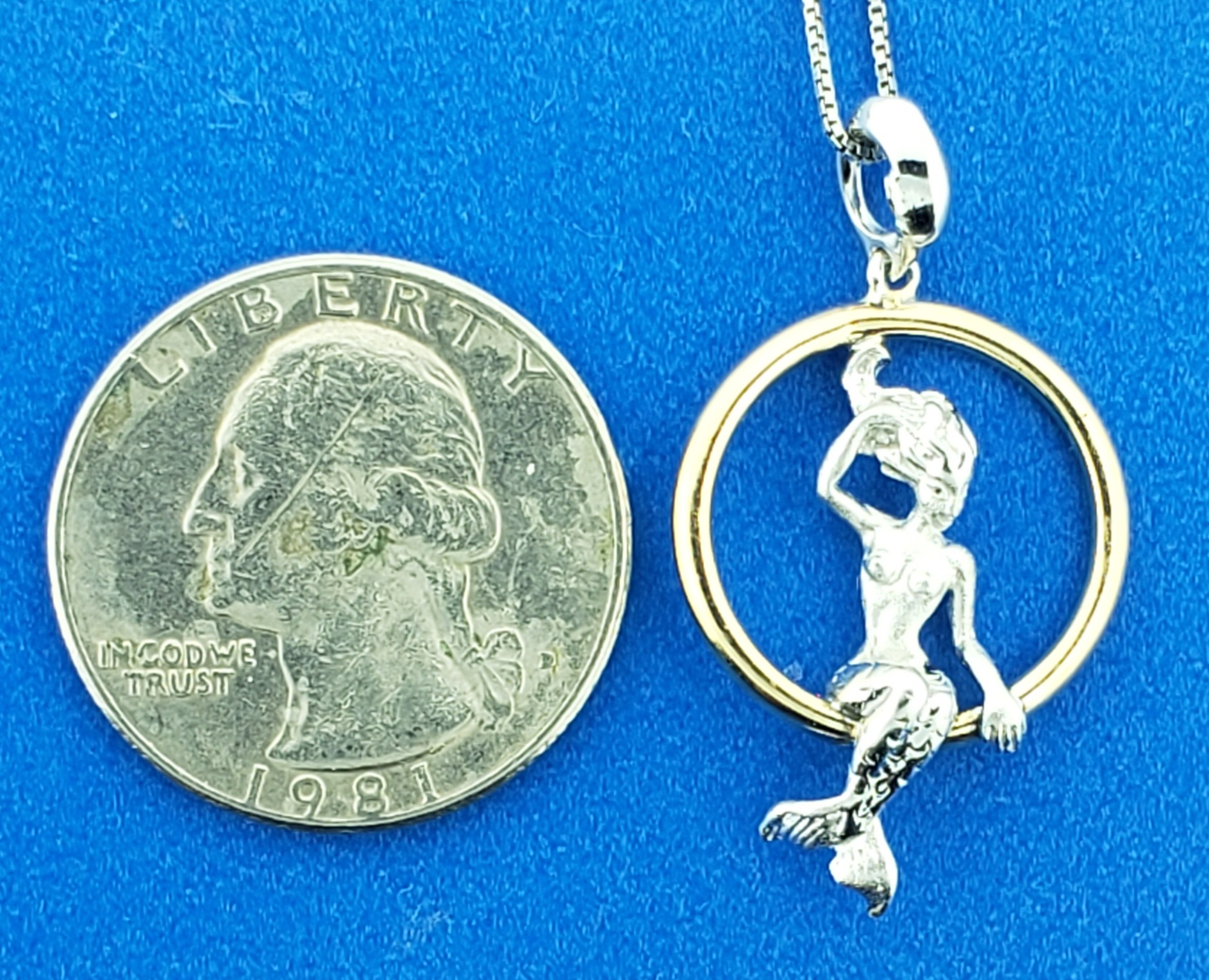 Steven Douglas Mermaid On A Hoop, Sterling Silver/14K 5 Steven Douglas Mermaid On A Hoop, Sterling Silver/14K - Image 5