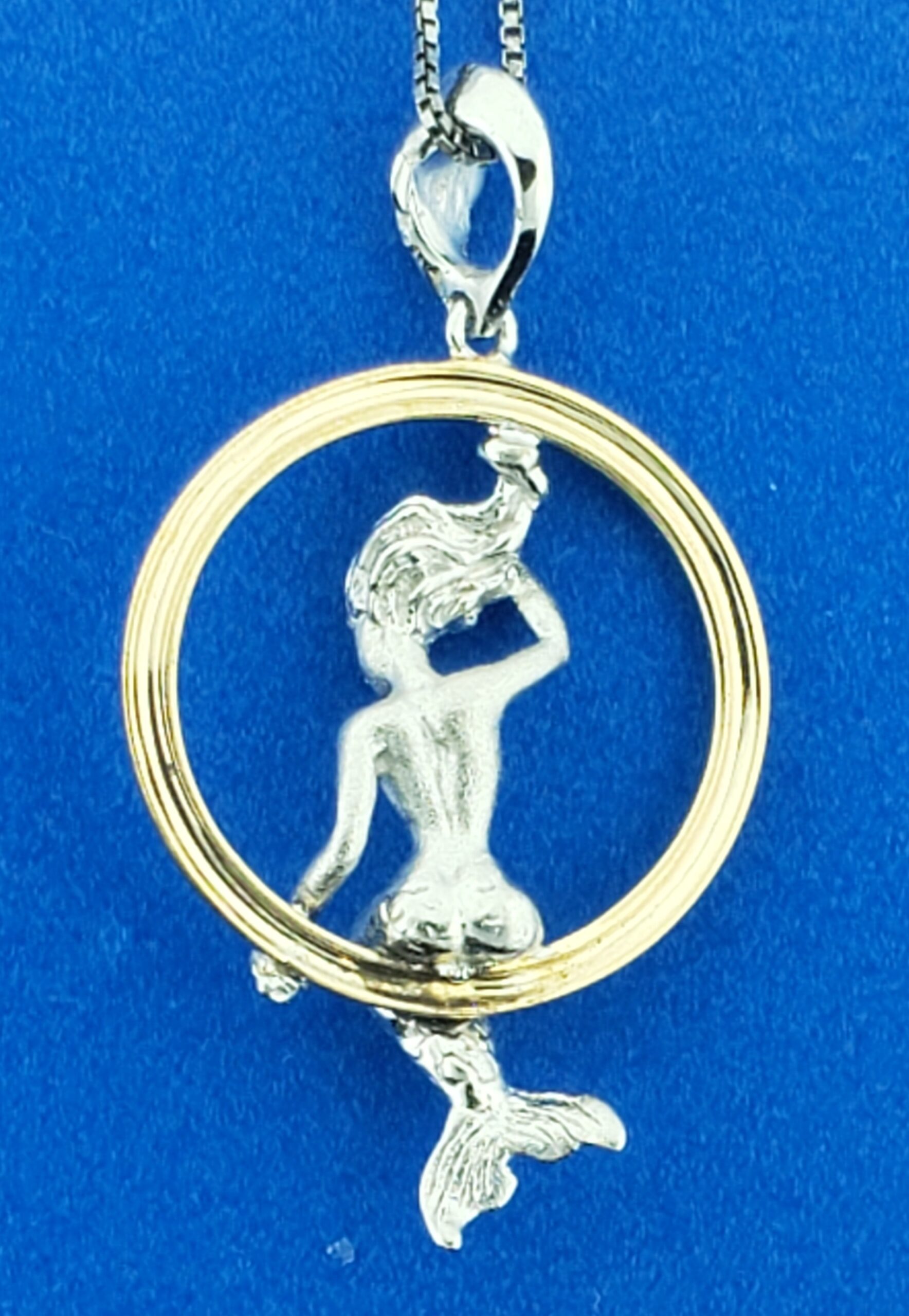 Steven Douglas Mermaid On A Hoop, Sterling Silver/14K 4 Steven Douglas Mermaid On A Hoop, Sterling Silver/14K - Image 4
