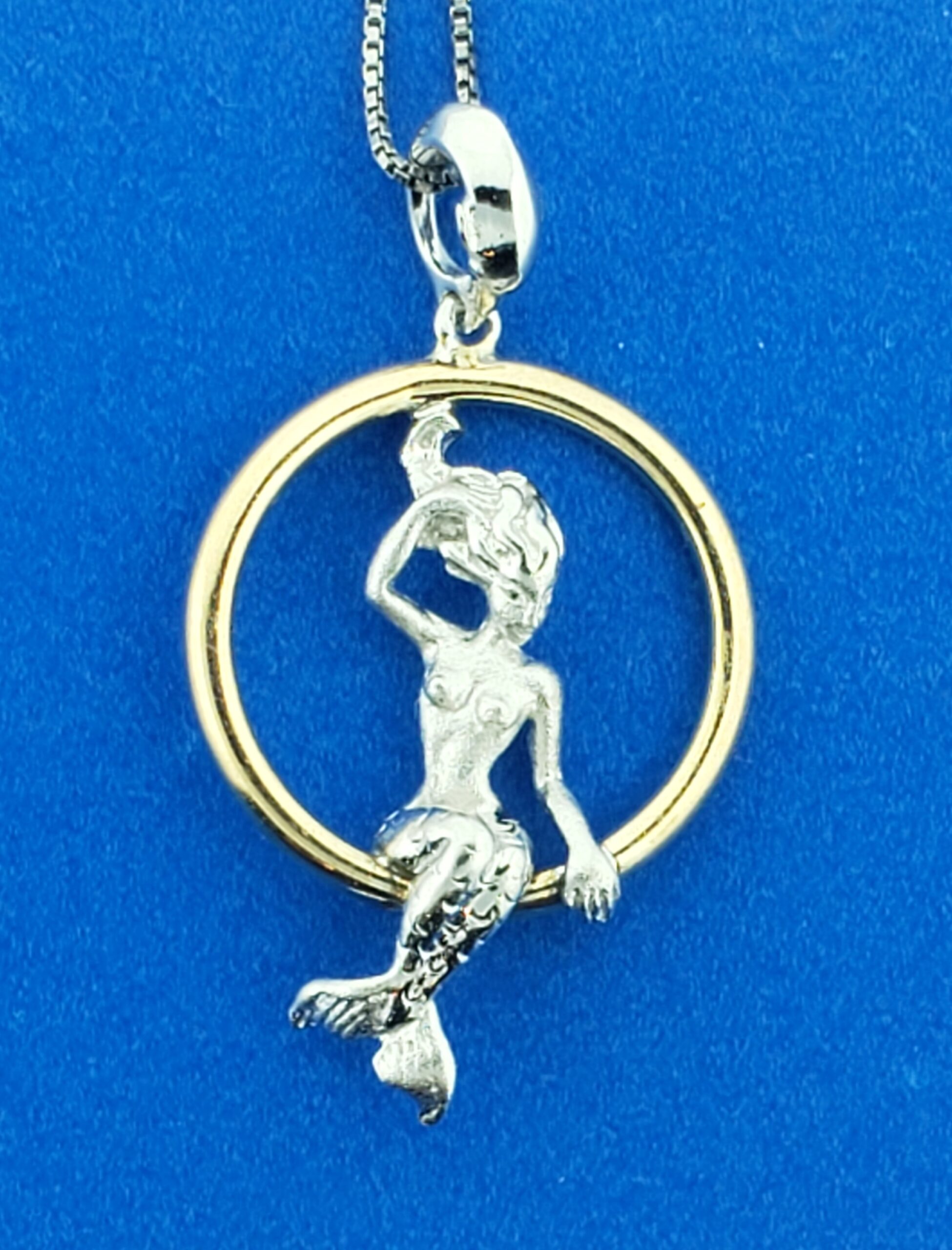 Steven Douglas Mermaid On A Hoop, Sterling Silver/14K 3 Steven Douglas Mermaid On A Hoop, Sterling Silver/14K - Image 3