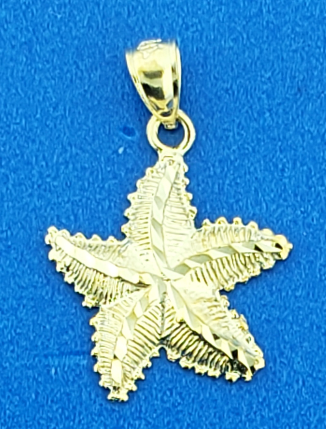 Starfish Diamond-Cut Pendant, 14K Yellow Gold 1 Starfish Diamond-Cut Pendant, 14K Yellow Gold