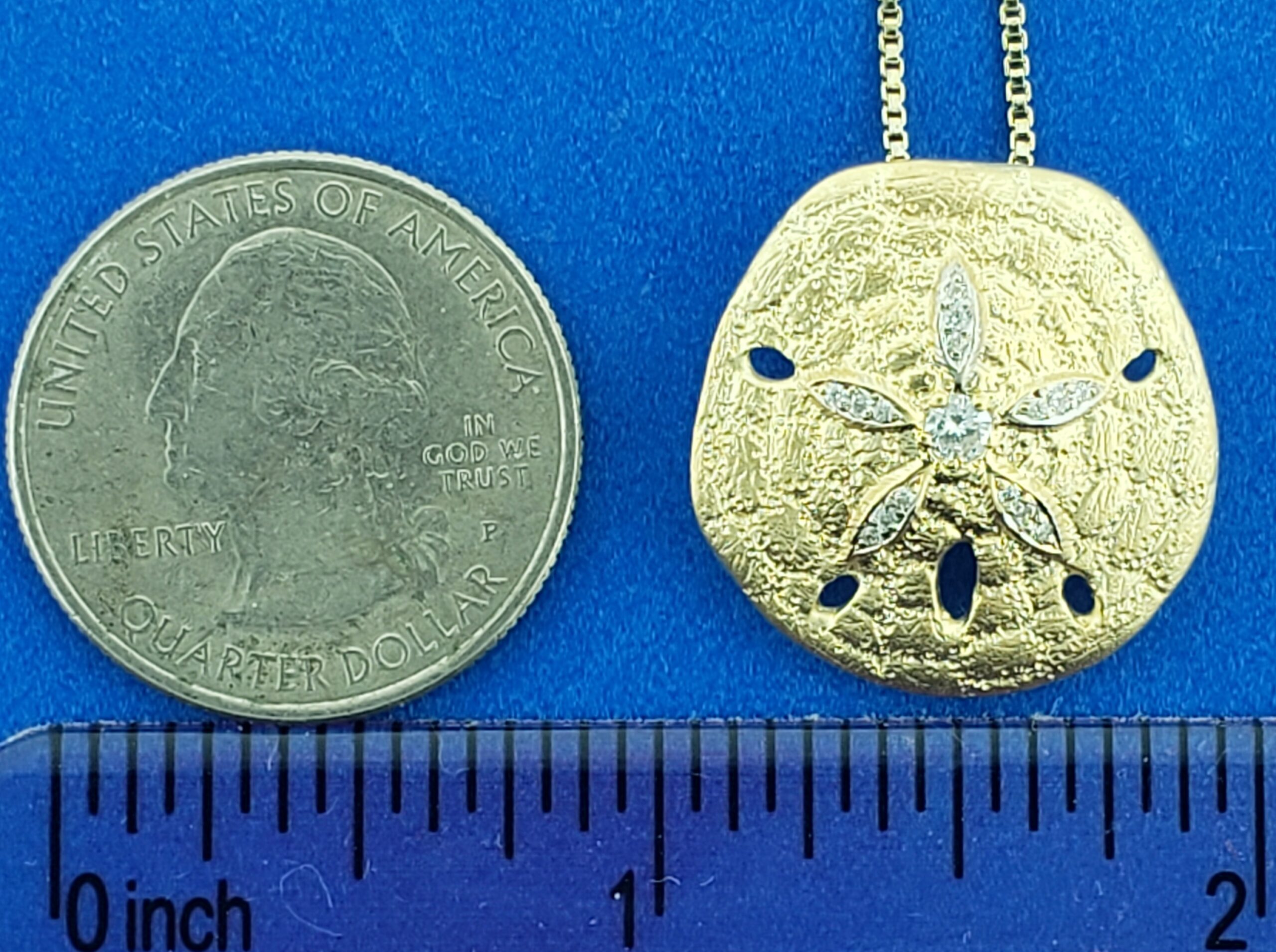 Steven Douglas Sand Dollar Diamond Slide/Pendant, 14K Yellow Gold 5 Steven Douglas Sand Dollar Diamond Slide/Pendant, 14K Yellow Gold - Image 5