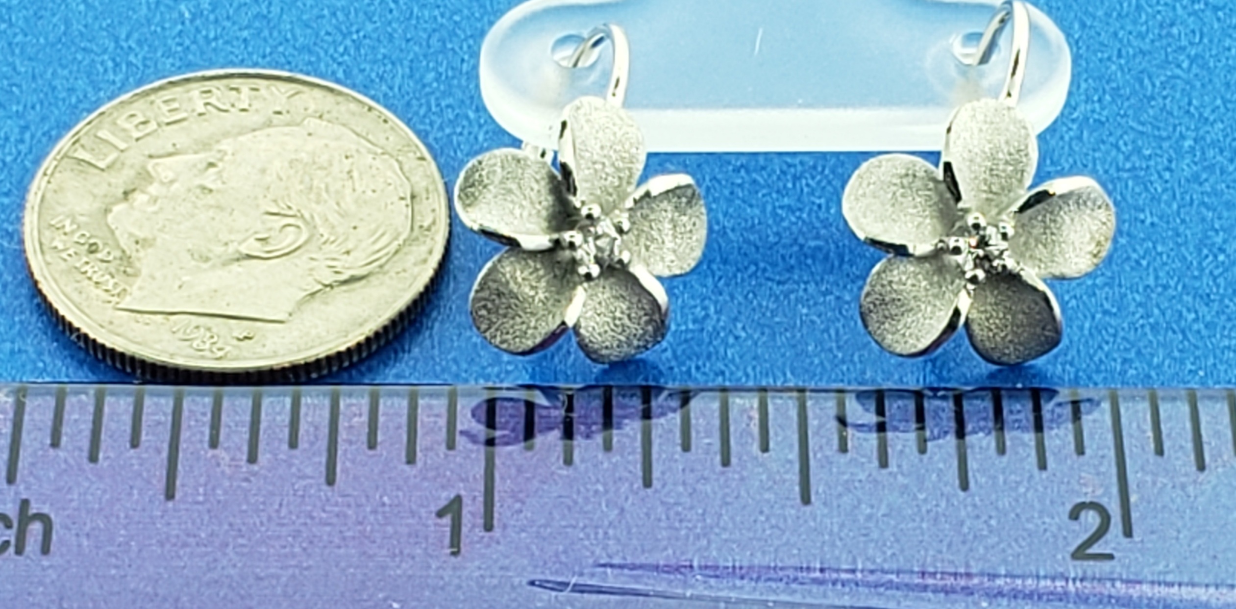 Denny Wong Plumeria Lever Back Earrings, Precious Silver, 11mm 5 Denny Wong Plumeria Lever Back Earrings, Precious Silver, 11mm - Image 5