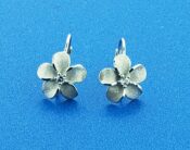 Denny Wong Plumeria Lever Back Earrings, Precious Silver, 11mm