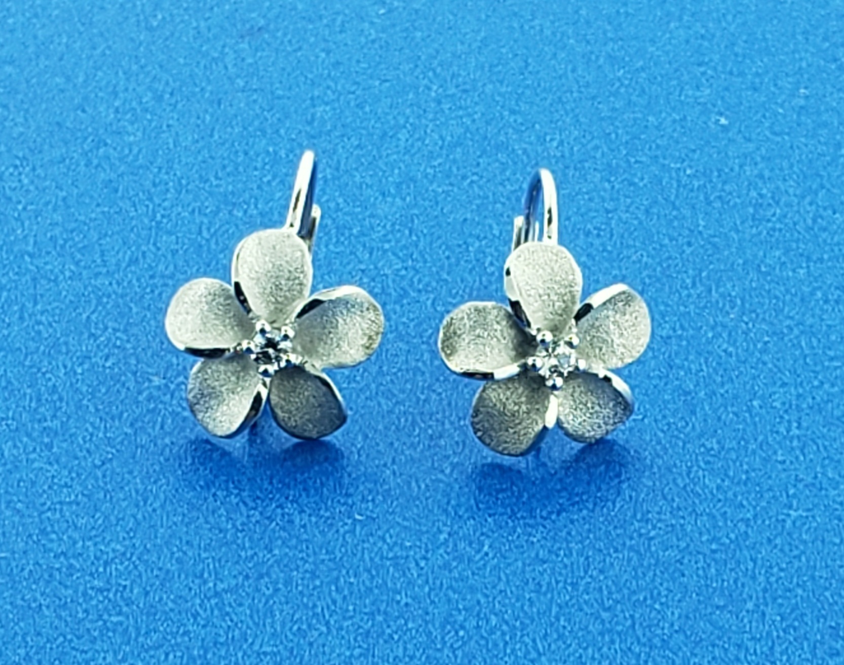 Denny Wong Plumeria Lever Back Earrings, Precious Silver, 11mm 1 Denny Wong Plumeria Lever Back Earrings, Precious Silver, 11mm