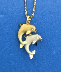 Denny Wong Dolphin Slide/Pendant, 14K 2-Tone