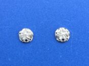 Sand Dollar Post Earrings, 14K White Gold