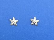 Starfish Post Earrings, 14K White Gold
