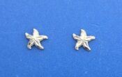 Starfish Post Earrings, 14K White Gold