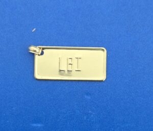 LBI License Plate Pendant/Charm, 14K