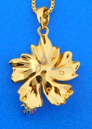 14k hibiscus denny wong pendant