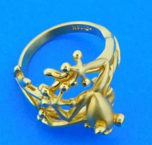 14k steven douglas tree frog ring