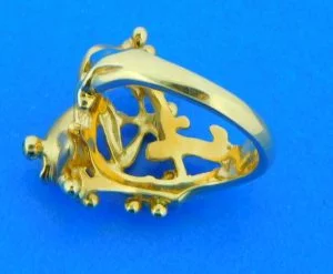 14k steven douglas tree frog ring