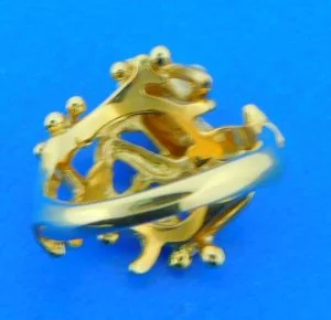 14k steven douglas tree frog ring