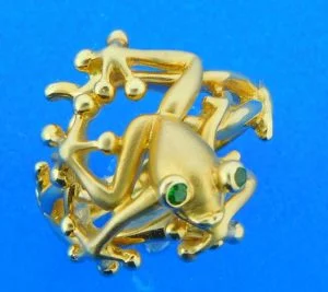 14k steven douglas tree frog ring