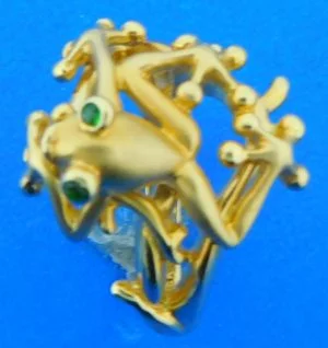 14k steven douglas tree frog ring