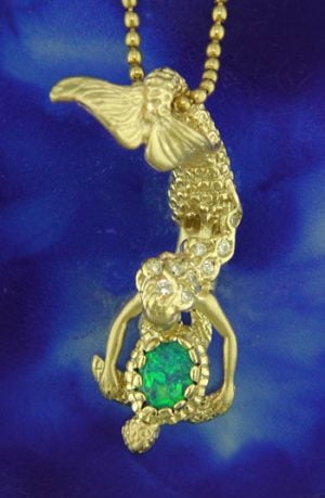 14k steven douglas olivia 2 mermaid pendant