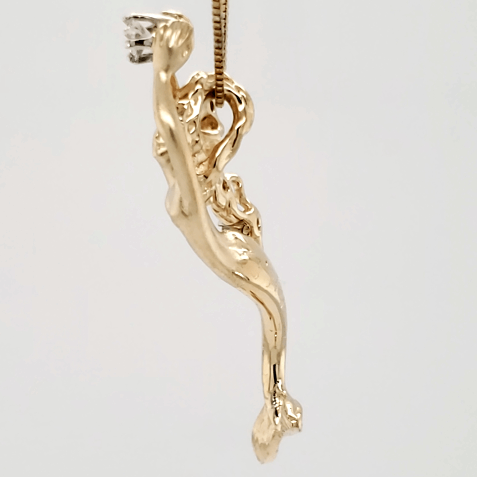 Steven Douglas Mermaid Goldie Pendant with Diamonds