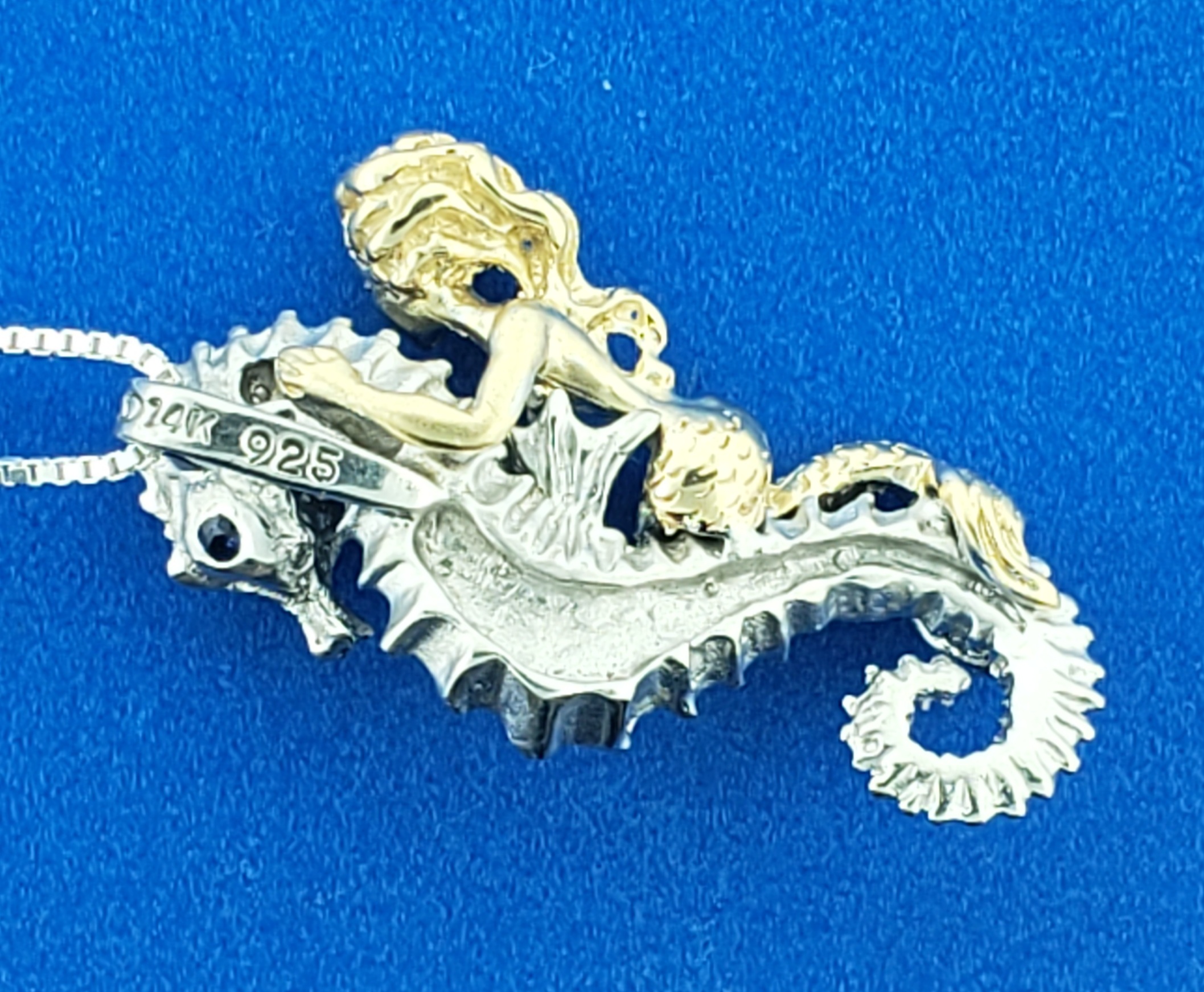 Steven Douglas Seahorse Mermaid Pendant, Sterling Silver/14K 5 Steven Douglas Seahorse Mermaid Pendant, Sterling Silver/14K - Image 5