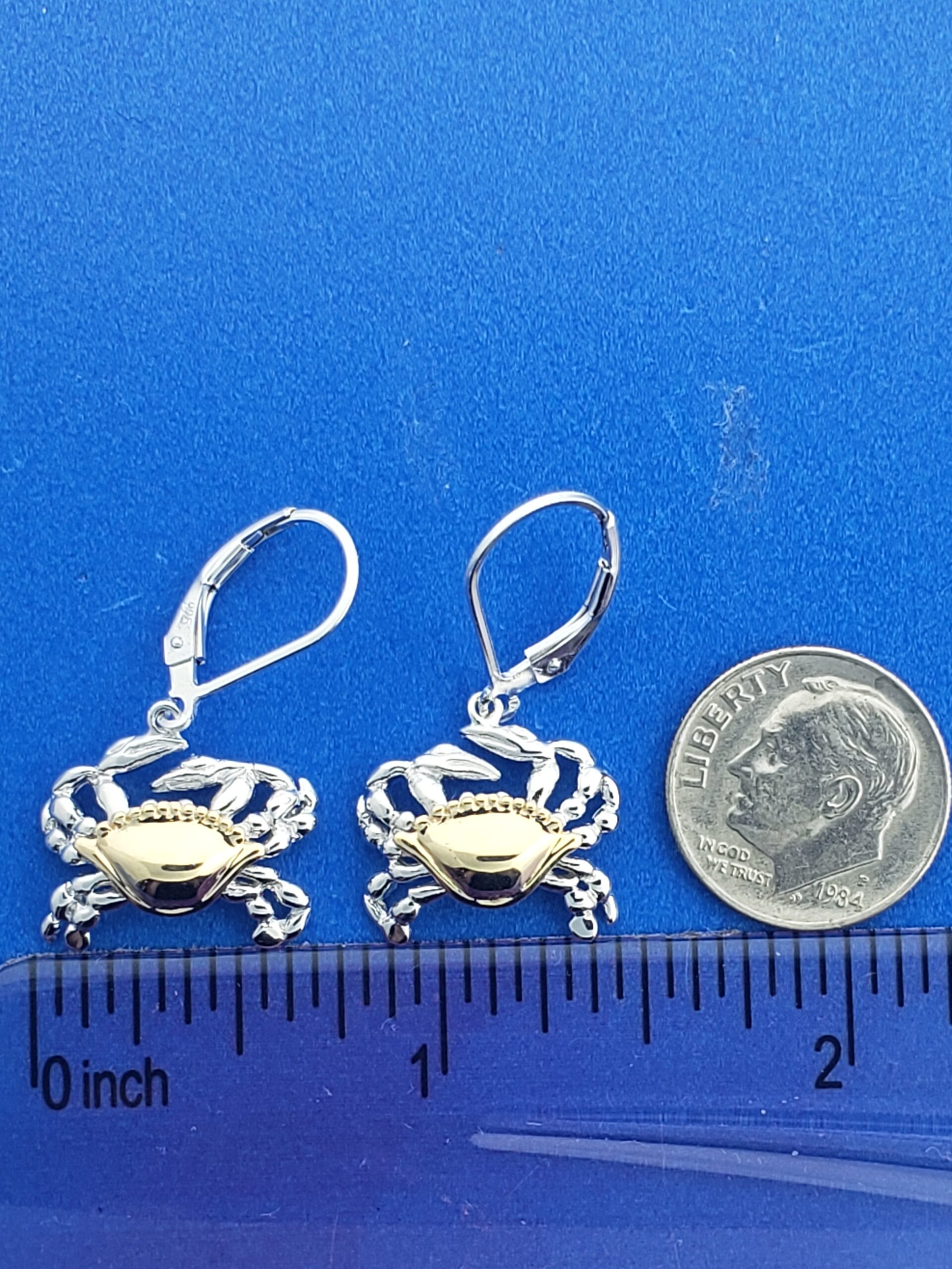 Steven Douglas Crab Dangle Earrings, Sterling Silver/14K 4 Steven Douglas Crab Dangle Earrings, Sterling Silver/14K - Image 4