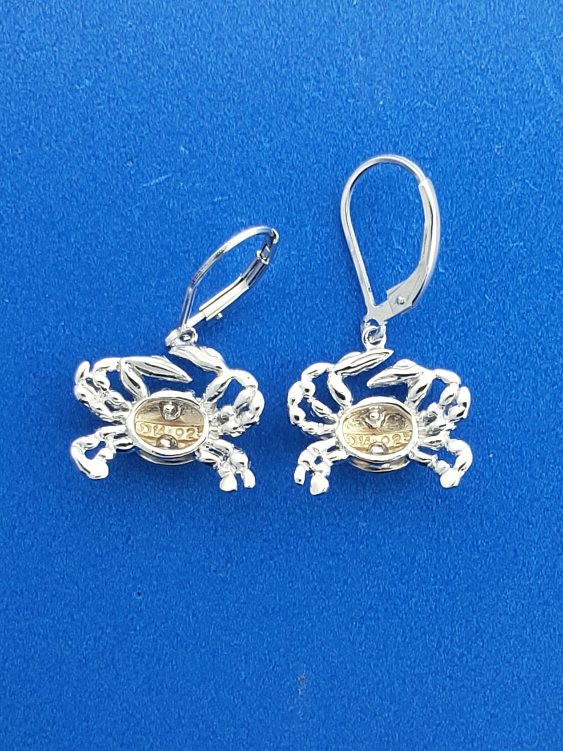 Steven Douglas Crab Dangle Earrings, Sterling Silver/14K 5 Steven Douglas Crab Dangle Earrings, Sterling Silver/14K - Image 5