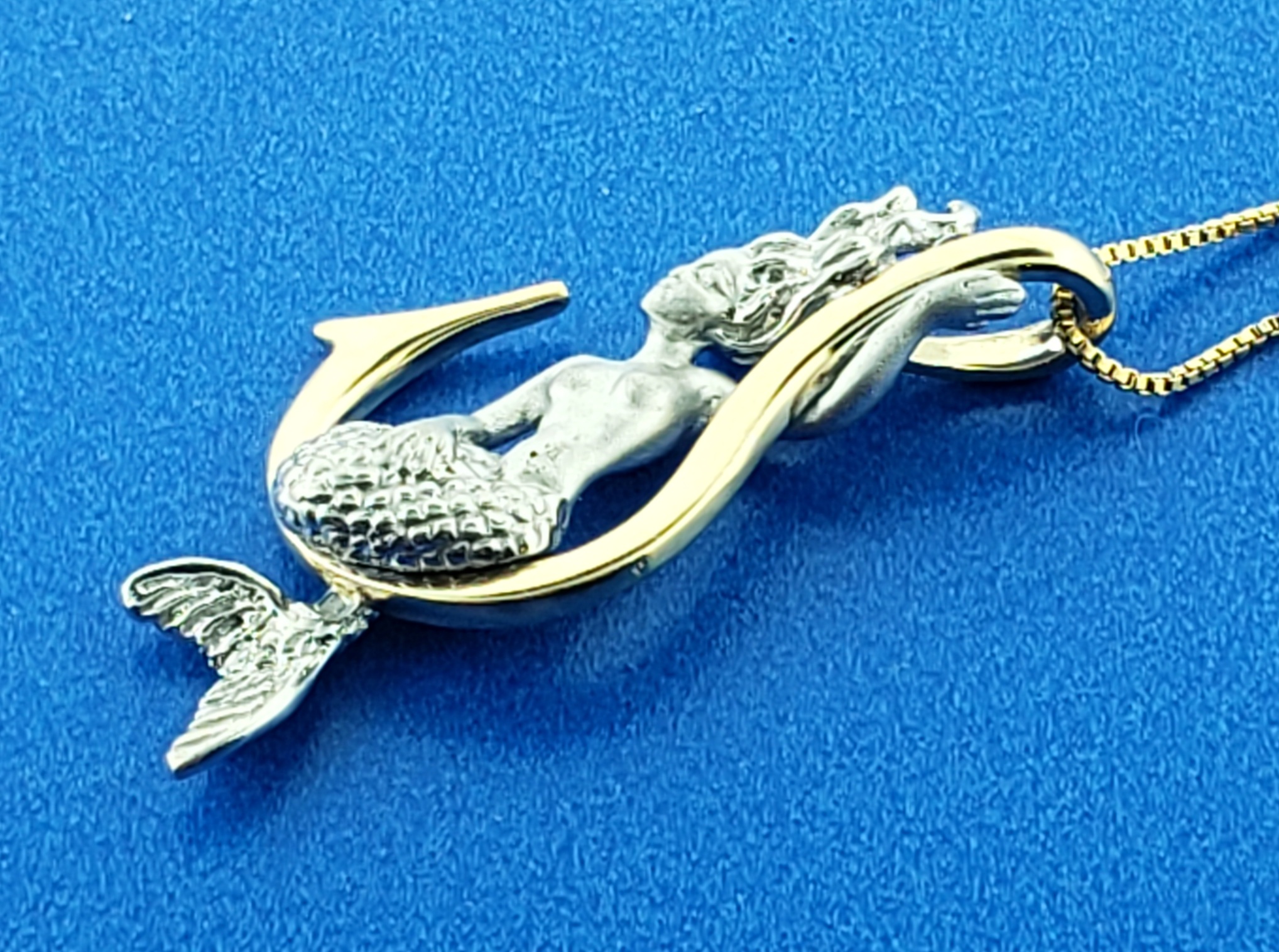 Steven Douglas Mermaid On Fishing Hook, Sterling Silver/14K 5 Steven Douglas Mermaid On Fishing Hook, Sterling Silver/14K - Image 5