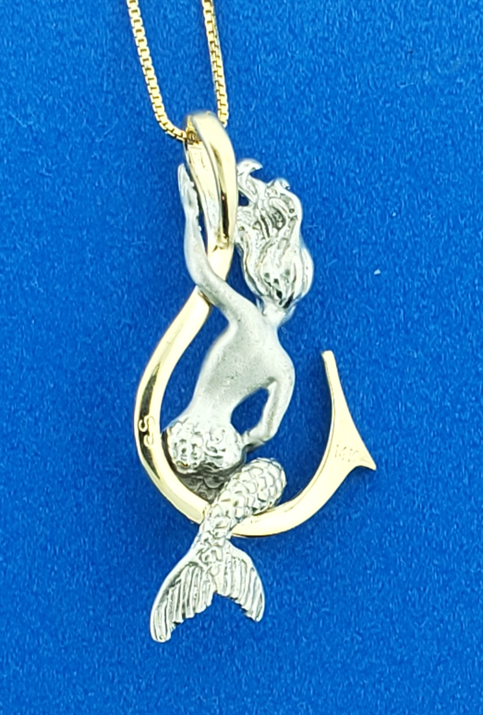 Steven Douglas Mermaid On Fishing Hook, Sterling Silver/14K 3 Steven Douglas Mermaid On Fishing Hook, Sterling Silver/14K - Image 3