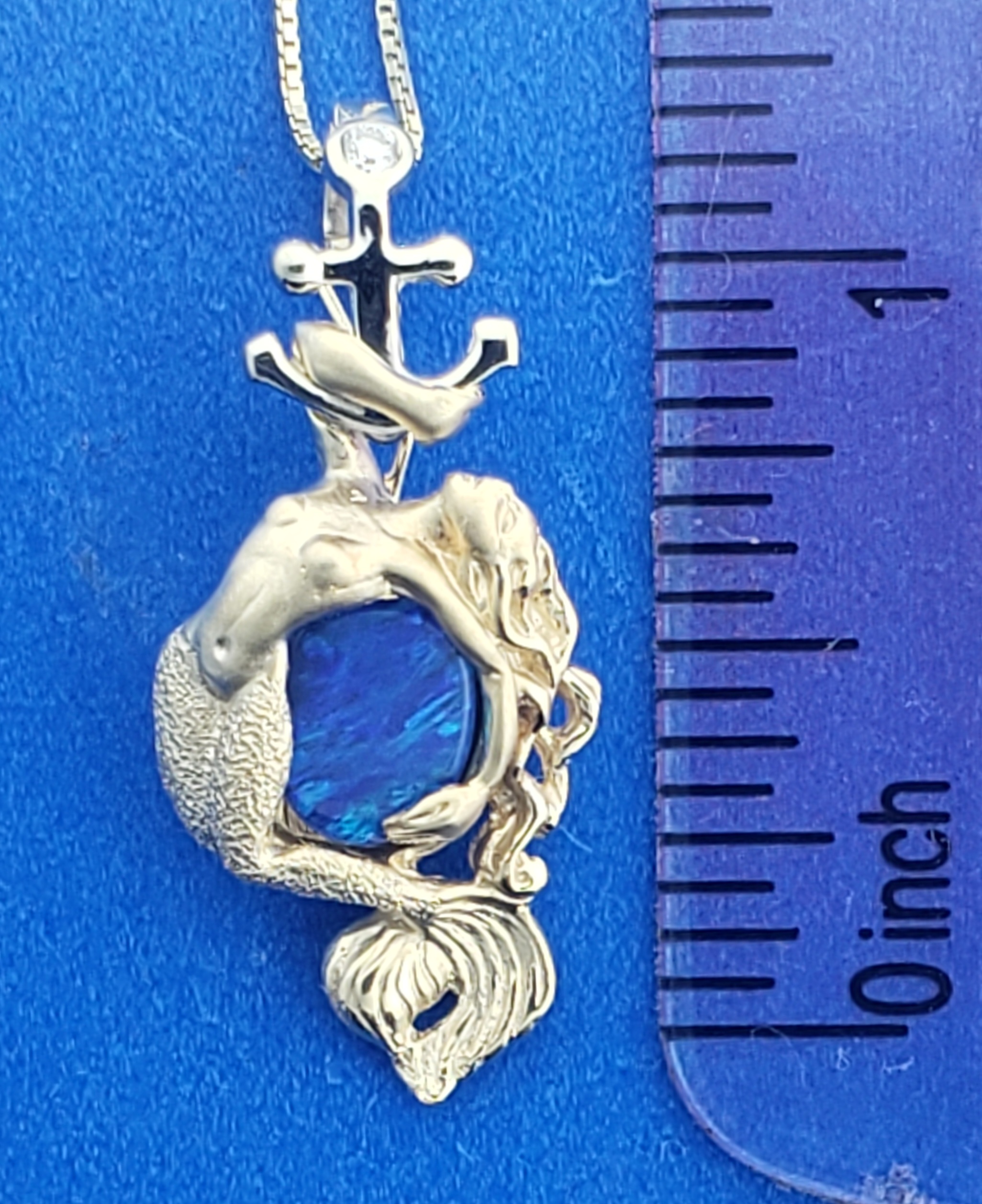 Steven Douglas Mermaid And Anchor Opal Pendant/Enhancer, 14K 2-Tone 6 Steven Douglas Mermaid And Anchor Opal Pendant/Enhancer, 14K 2-Tone - Image 6