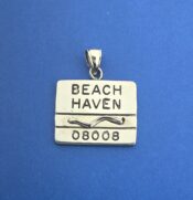 Beach Haven Beach Badge, Sterling Silver Pendant