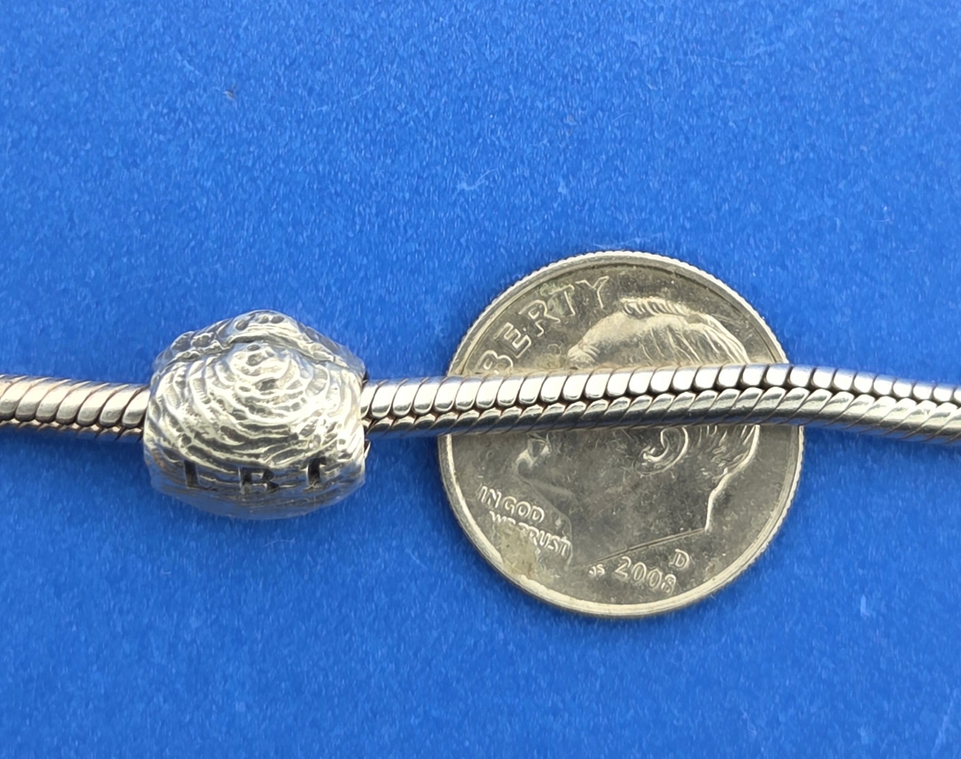LBI Clam Shell Bead Charm, Sterling Silver 4 LBI Clam Shell Bead Charm, Sterling Silver - Image 4