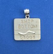 Long Beach Island, Ship Bottom Beach Badge Pendant, Sterling Silver