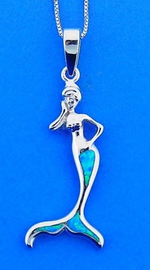 MERMAID,OPAL,STERLING,PENDANT