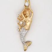14k diamond mermaid pendant steven douglas