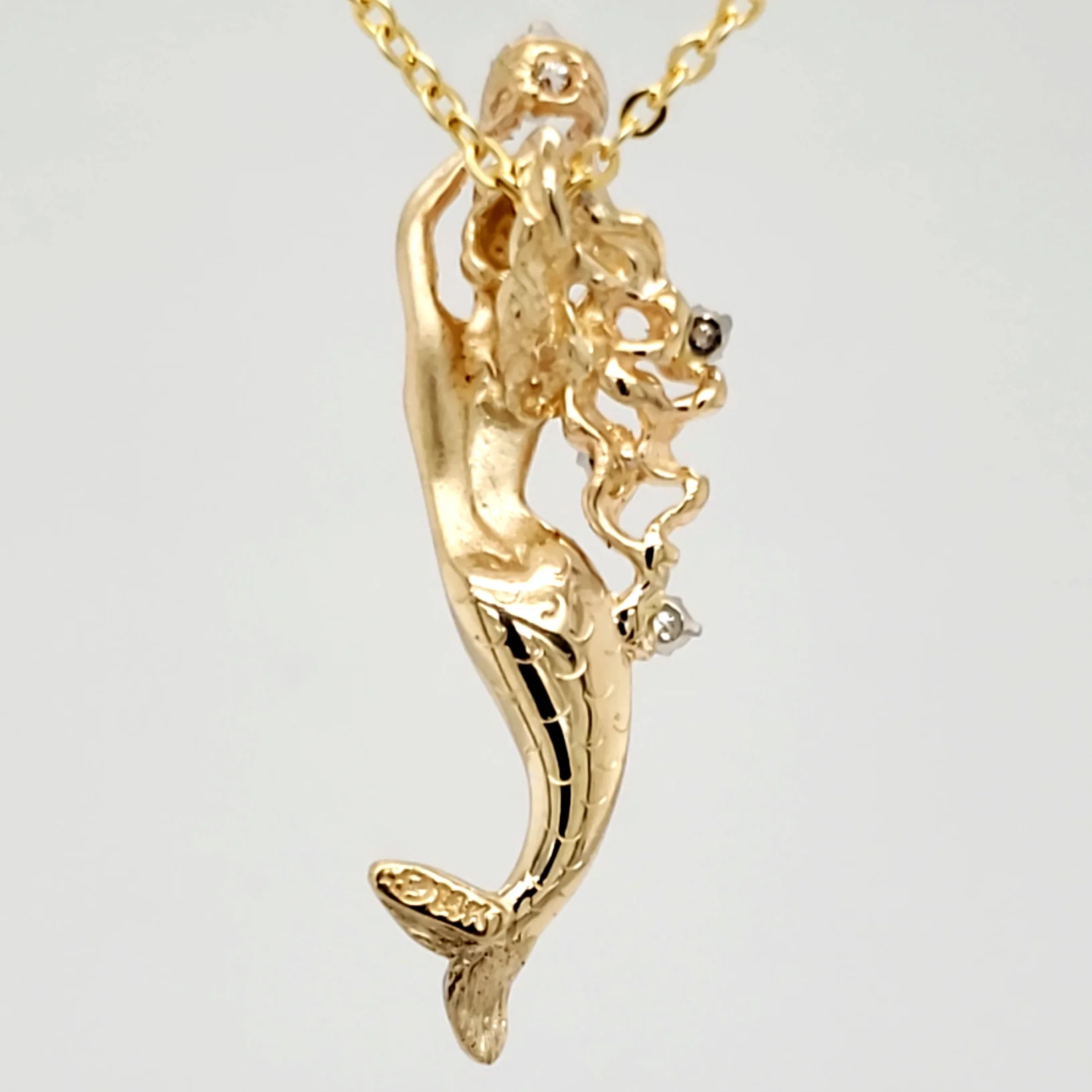 14k diamond mermaid pendant steven douglas