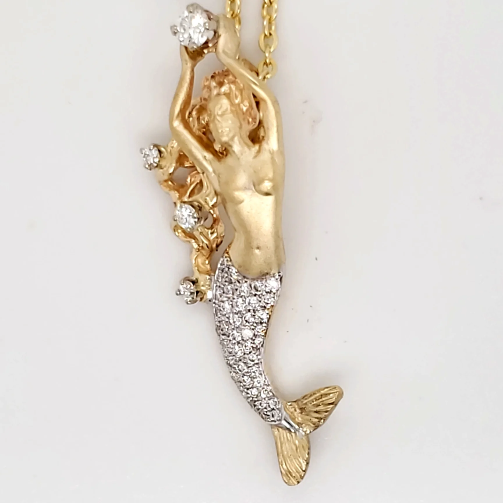 14k diamond mermaid pendant steven douglas