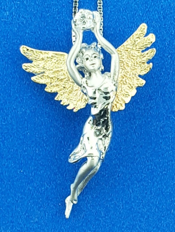 Steven Douglas Angel Pendant, Sterling Silver/14K 1 Steven Douglas Angel Pendant, Sterling Silver/14K