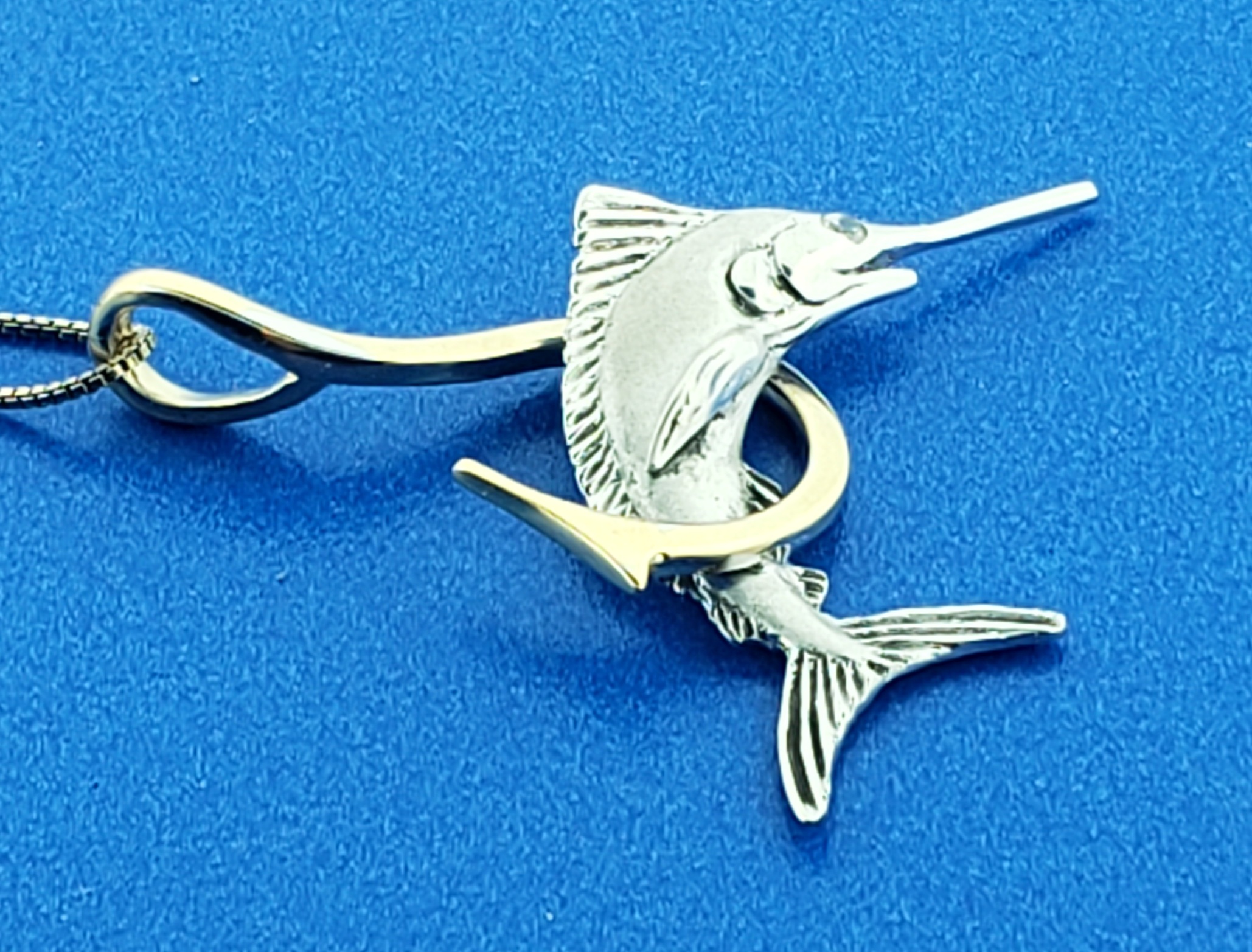 Steven Douglas Marlin Fishhook Necklace, Sterling Silver/14K 5 Steven Douglas Marlin Fishhook Necklace, Sterling Silver/14K - Image 5