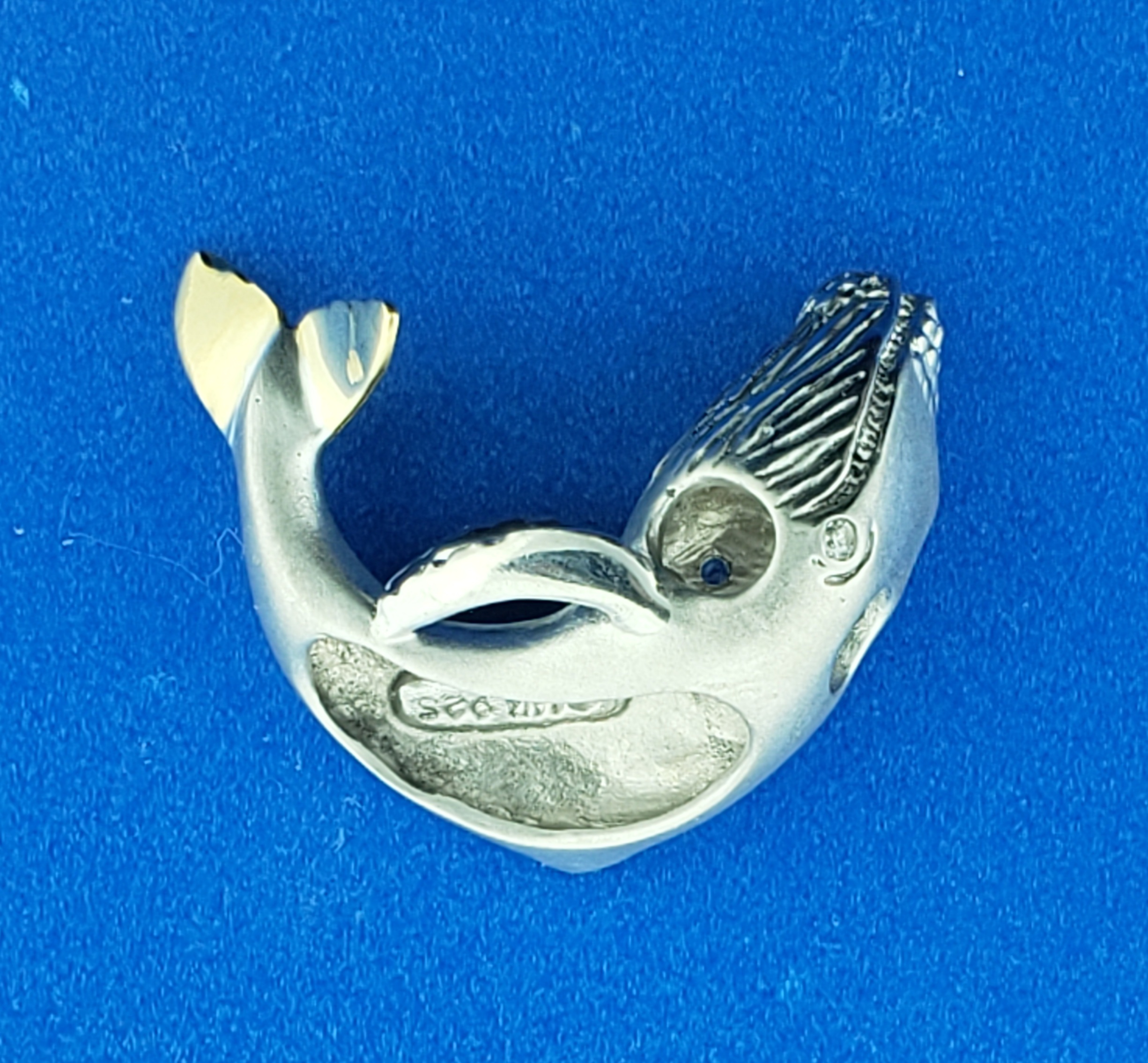 Steven Douglas "Breaching Humpback" Whale Necklace, Sterling Silver/14K 4 Steven Douglas "Breaching Humpback" Whale Necklace, Sterling Silver/14K - Image 4