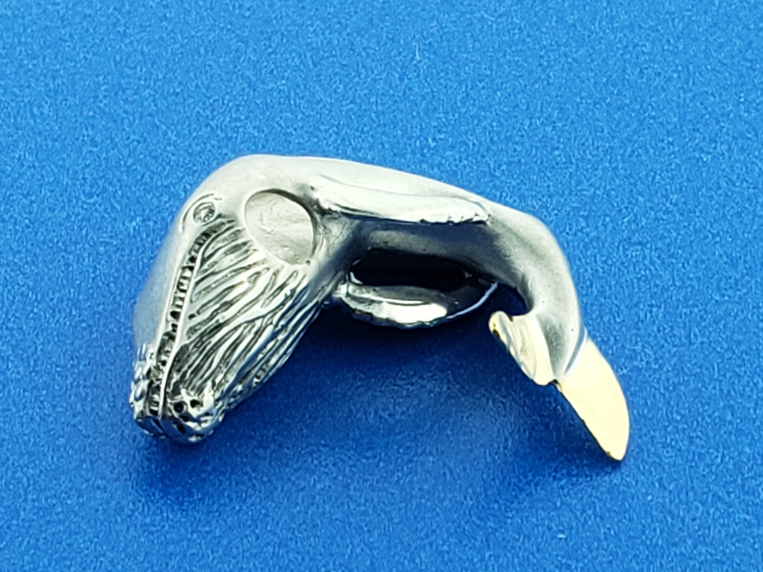 Steven Douglas "Breaching Humpback" Whale Necklace, Sterling Silver/14K 5 Steven Douglas "Breaching Humpback" Whale Necklace, Sterling Silver/14K - Image 5