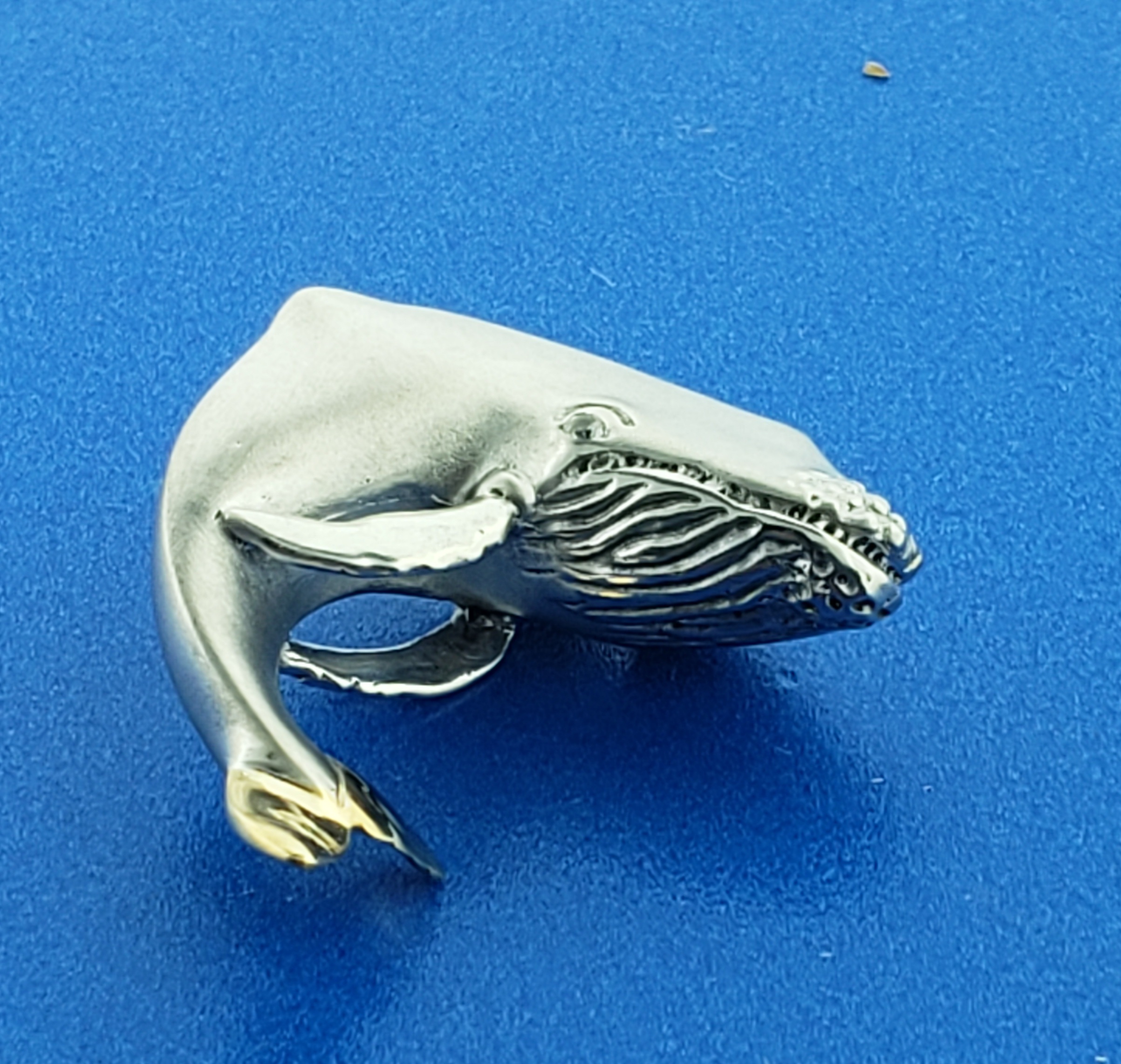 Steven Douglas "Breaching Humpback" Whale Necklace, Sterling Silver/14K 6 Steven Douglas "Breaching Humpback" Whale Necklace, Sterling Silver/14K - Image 6