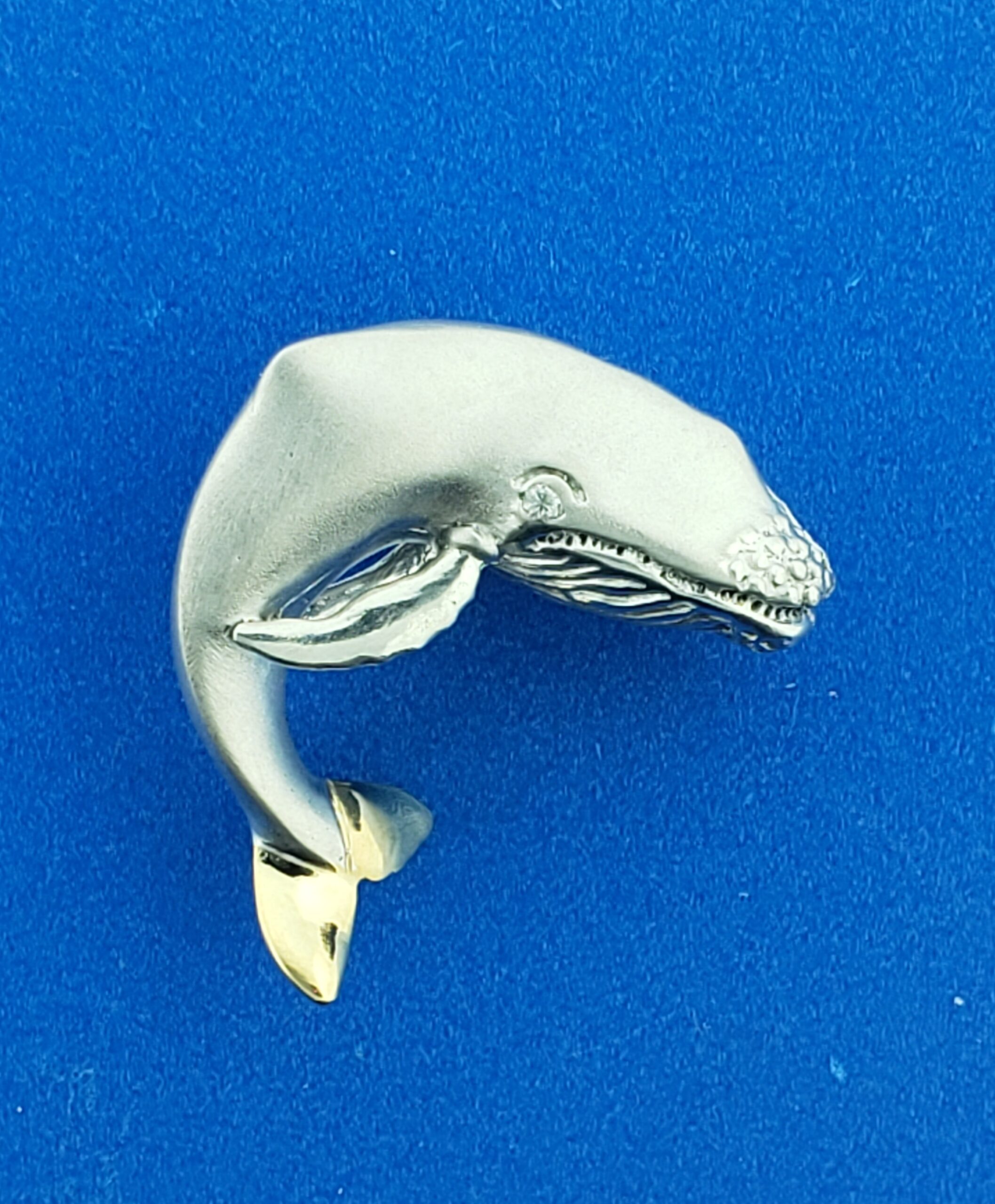 Steven Douglas "Breaching Humpback" Whale Necklace, Sterling Silver/14K 7 Steven Douglas "Breaching Humpback" Whale Necklace, Sterling Silver/14K - Image 7