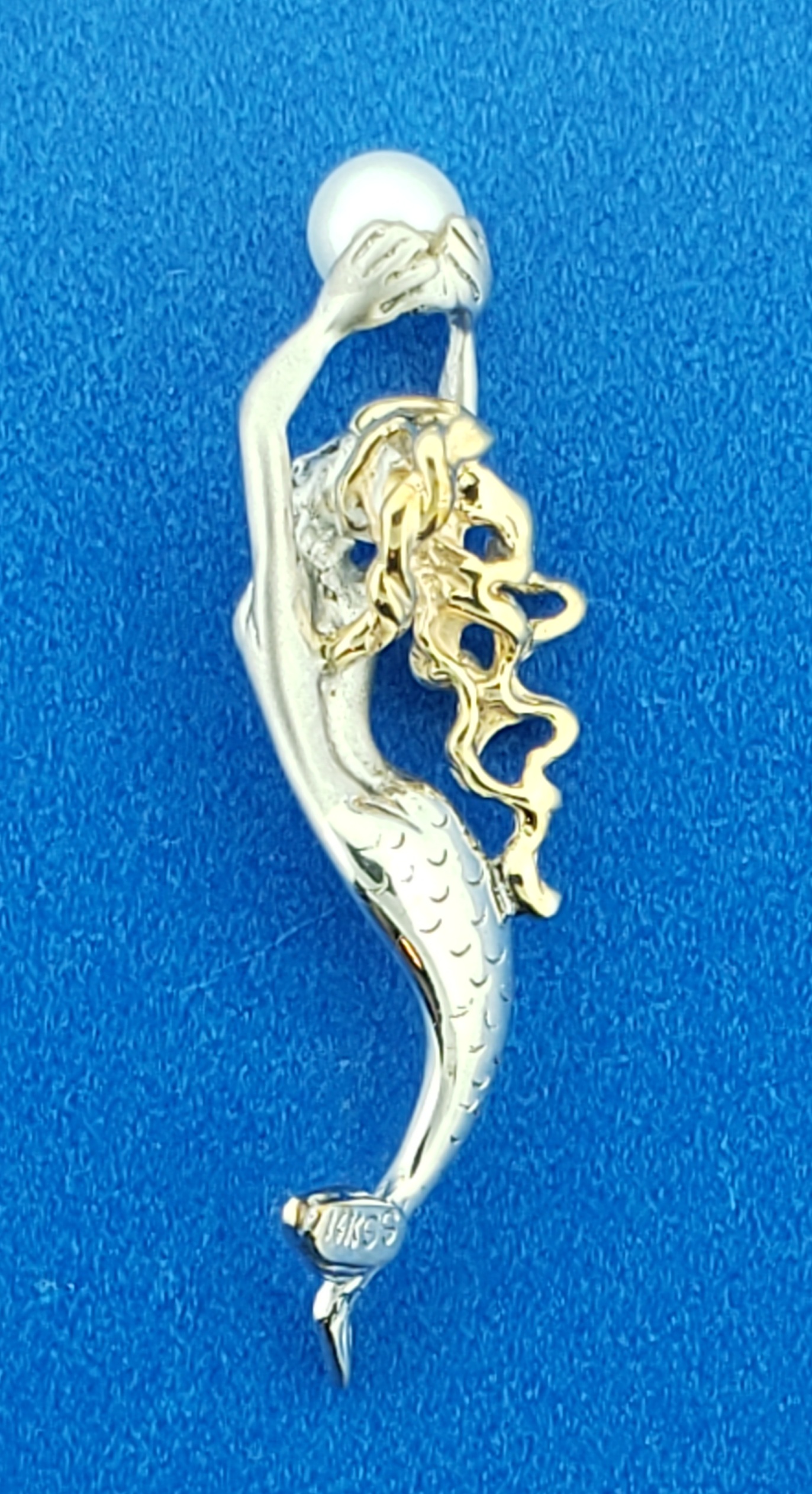 Steven Douglas Mermaid Pearl Pendant, Sterling Silver/14K 3 Steven Douglas Mermaid Pearl Pendant, Sterling Silver/14K - Image 3