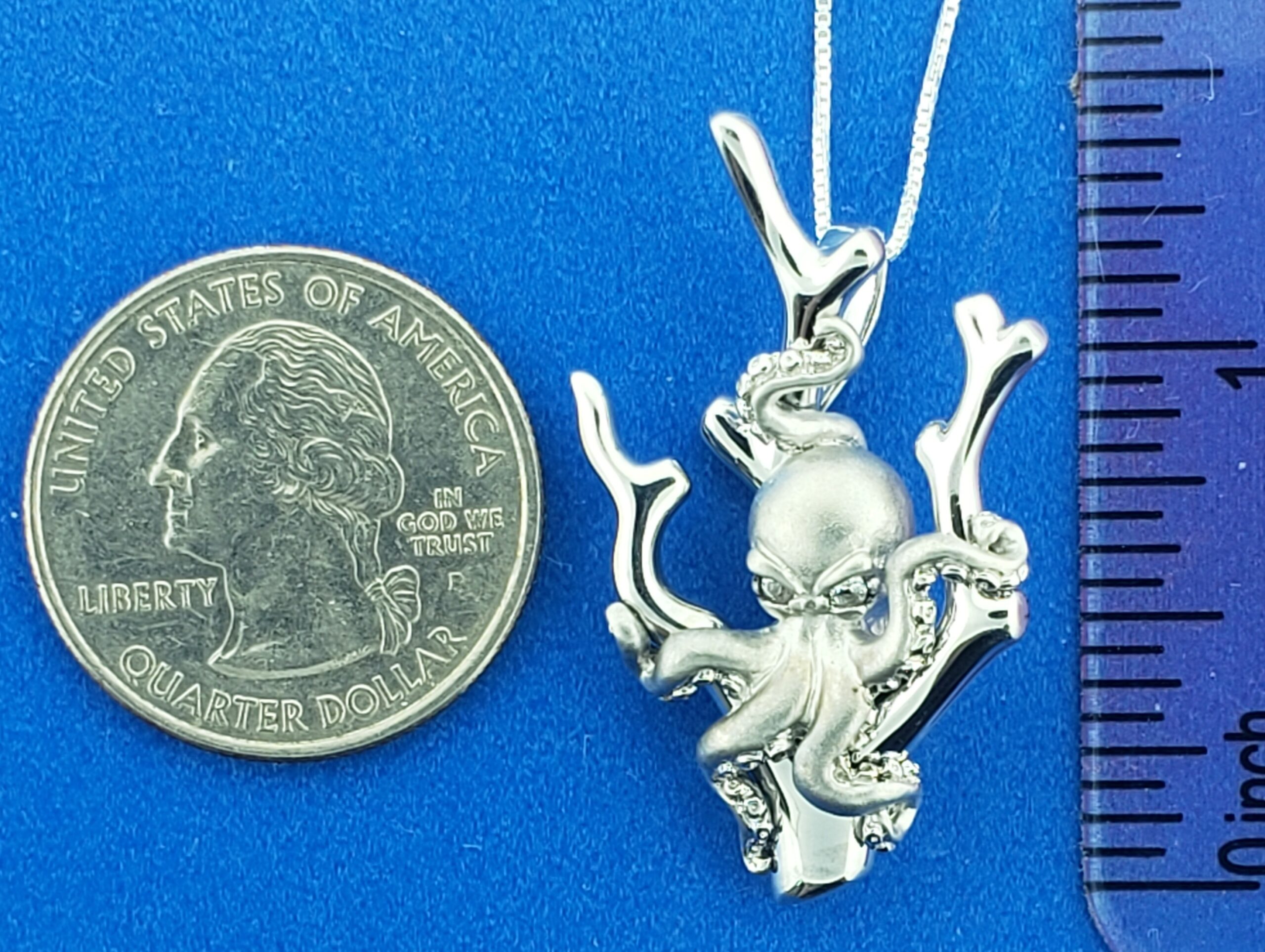 Steven Douglas Octopus & Coral Pendant, Sterling Silver 4 Steven Douglas Octopus & Coral Pendant, Sterling Silver - Image 4