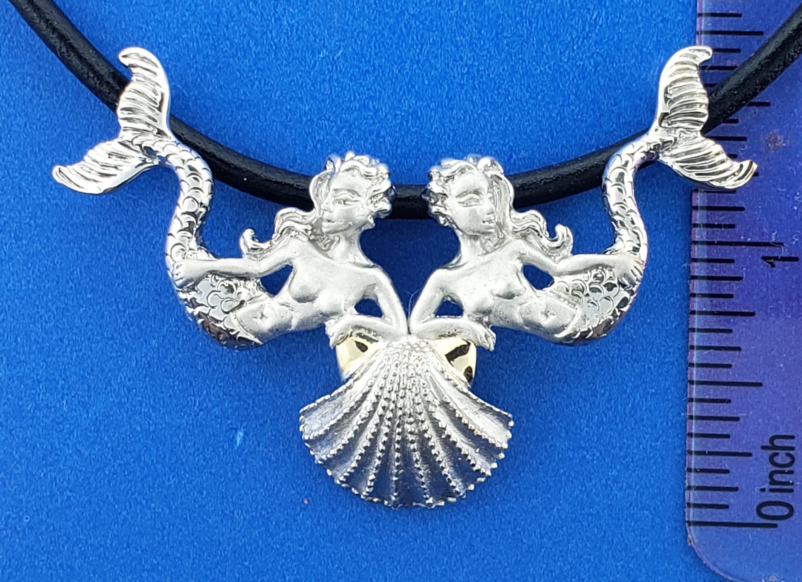 Steven Douglas Mermaid & Scallop Shell Necklace, Sterling Silver/14K 4 Steven Douglas Mermaid & Scallop Shell Necklace, Sterling Silver/14K - Image 4