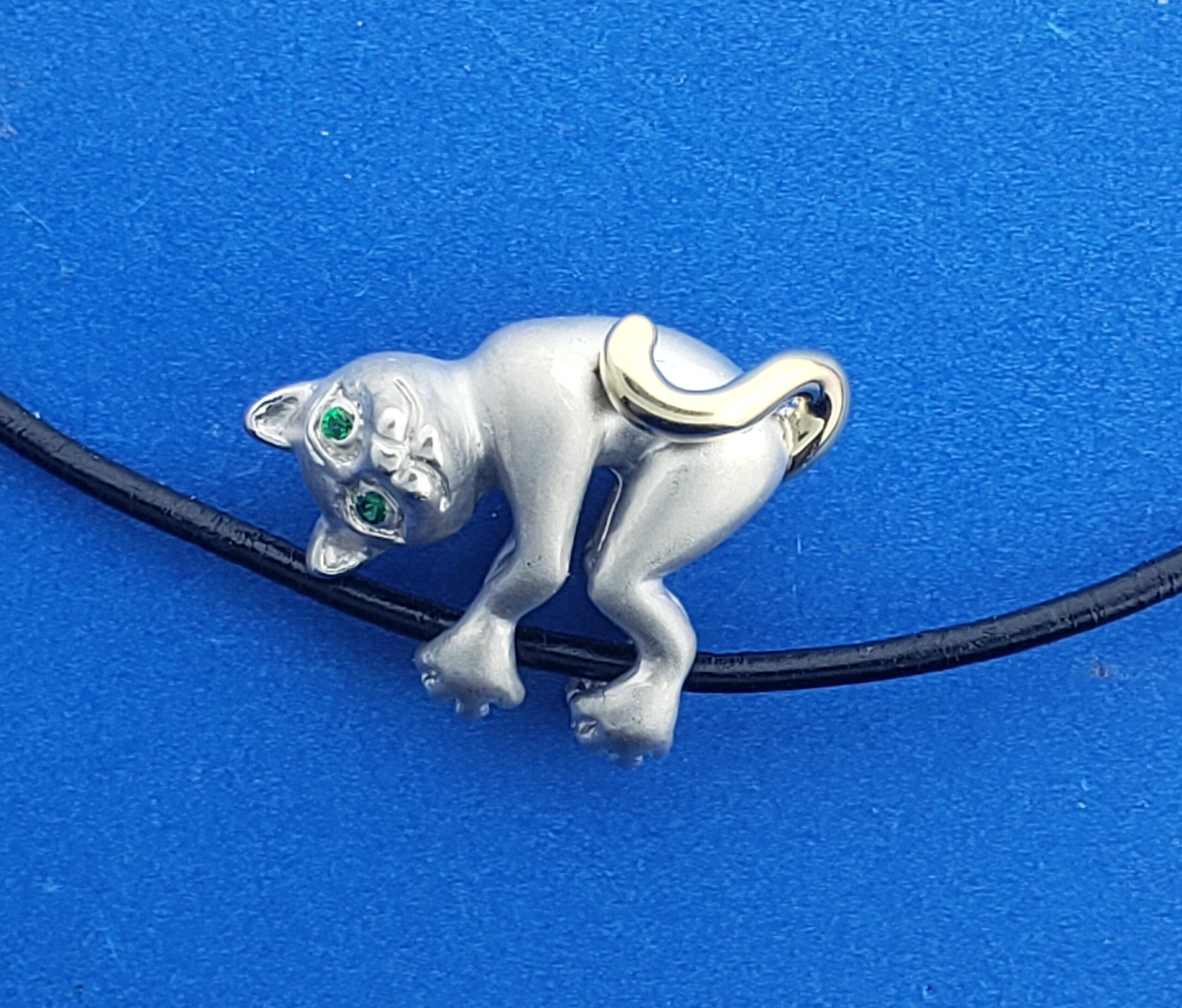Steven Douglas Cat Necklace, Sterling Silver/14K 6 Steven Douglas Cat Necklace, Sterling Silver/14K - Image 6