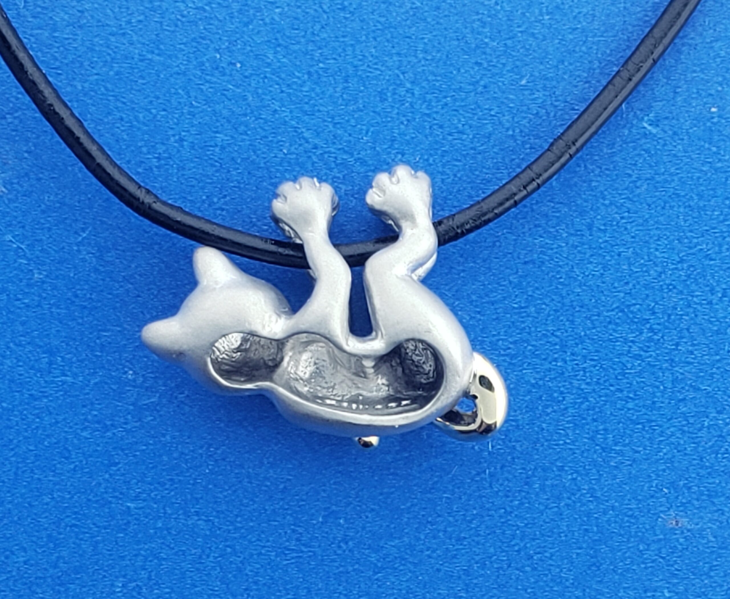 Steven Douglas Cat Necklace, Sterling Silver/14K 5 Steven Douglas Cat Necklace, Sterling Silver/14K - Image 5